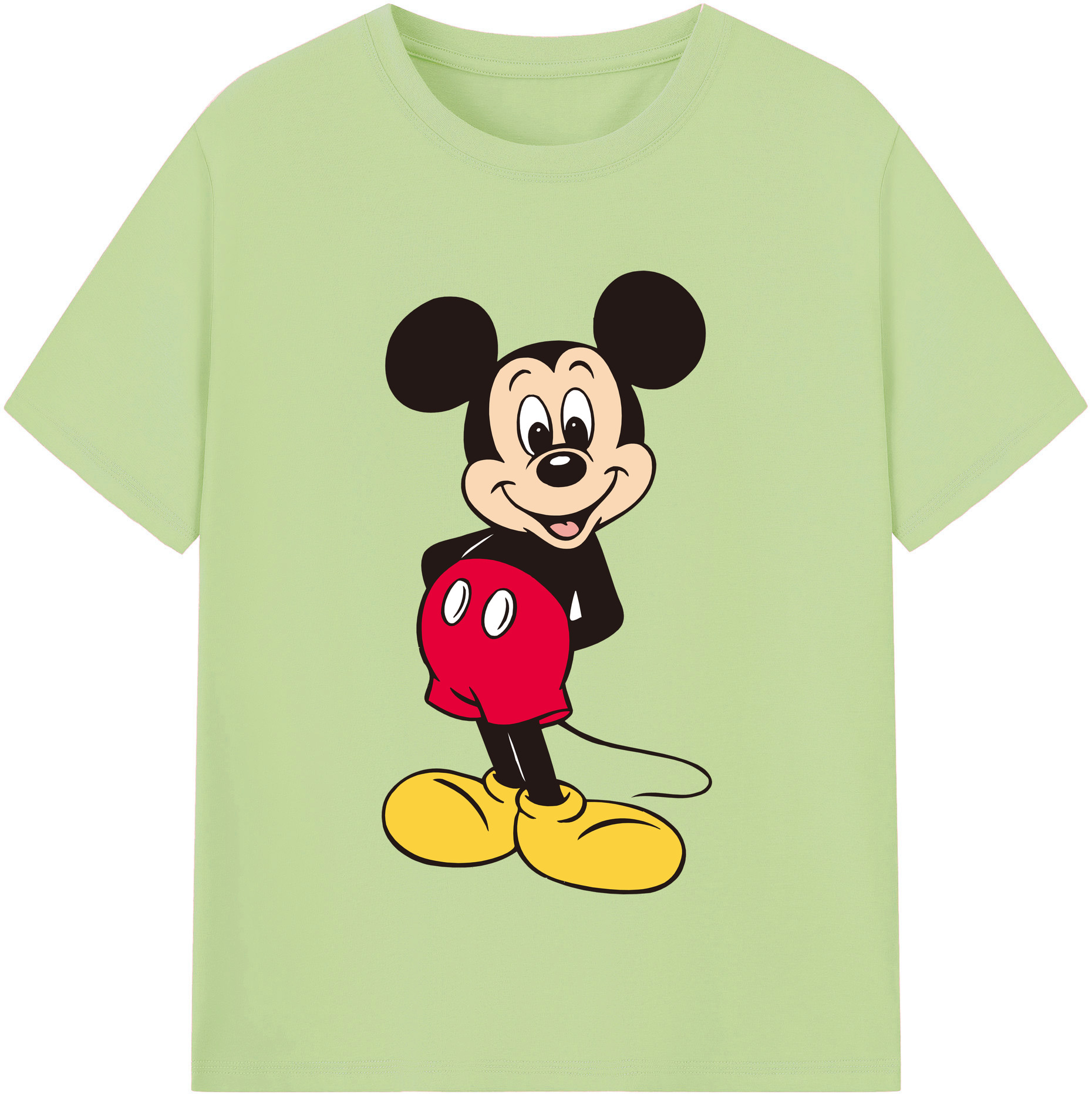 （画像用） ミッキーマウス Mickey Mouse 綿100％半袖Tシャツ（フロントプリント）